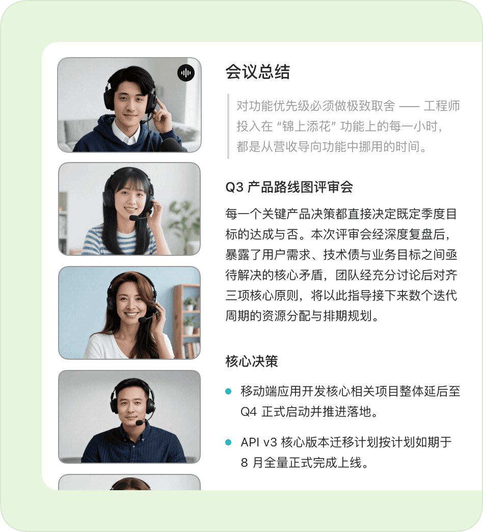 自动生成结构化会议纪要